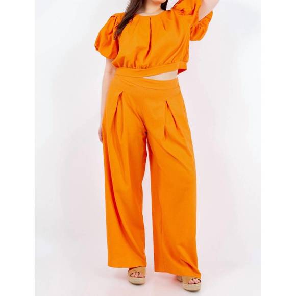 NEW SPIN all you need palazzo pants in orange - Picture 1 of 7